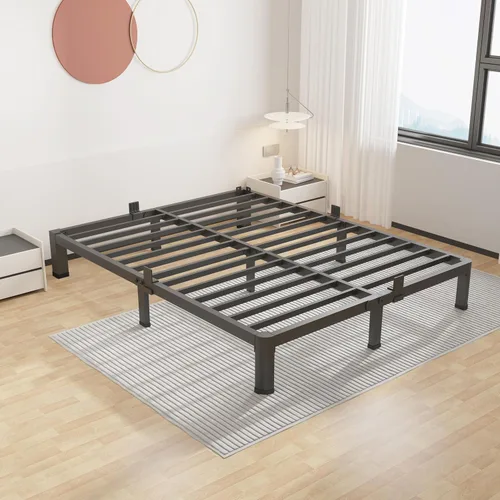 Miniatura 25 de ROIL Marcos de cama de 14 pulgadas con cabecera, tamaño individual XL, con agujeros para cabecero y patas de esquinas redondas, con sujetadores