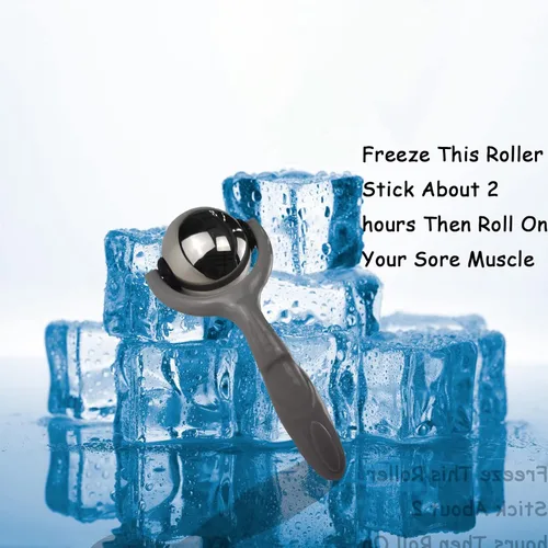 Miniatura 2 de Pelota de masaje con rodillo, mango ergonómico, temperatura de compresión fría y cálida, acero inoxidable, alivio del dolor muscular, cuerpo