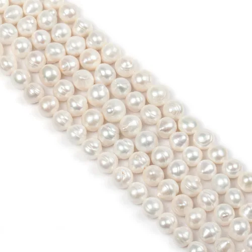 Miniatura 57 de Cuentas de perlas de arroz de agua dulce naturales de 0.35 a 0.35 pulgadas, perlas auténticas de 14 pulgadas, cuentas sueltas para hacer joyas