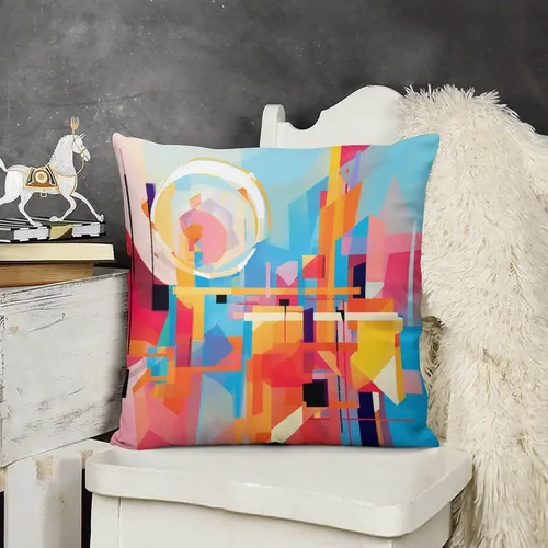 Miniatura 12 de Almohadas grandes para cama, fundas de almohada abstractas coloridas con patrón de rayas verticales, fundas de almohada cuadradas suaves, fundas