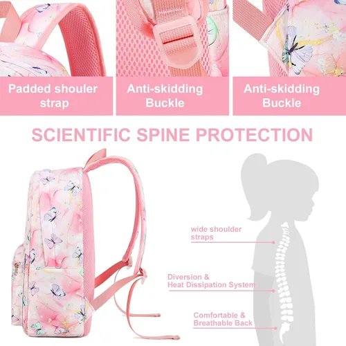 Miniatura 7 de BTOOP Mochila para niños en edad preescolar para niños y niñas, mochila escolar de viaje de 15 pulgadas, para niños de 3 a 8 años, rosado