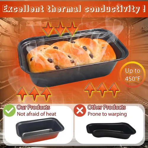 Miniatura 5 de Zddaoole Juego de 4 mini moldes para pan, 6 x 3.4 x 2 pulgadas, moldes pequeños para pan de plátano, moldes de acero inoxidable para pasteles