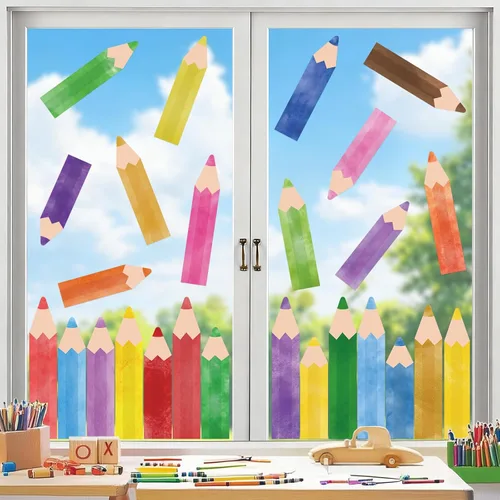 Miniatura 20 de Decoraciones patrióticas para ventanas del 4 de julio, 9 hojas de calcomanías de ventana de bandera estadounidense para ventanas de vidrio
