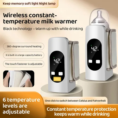 Miniatura 2 de Calentador de biberones, calentador de leche portátil de calentamiento rápido para viajes al aire libre en el hogar, leche materna recargable por