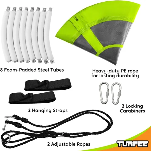 Miniatura 6 de TURFEE Columpio para juego de columpios de exterior – Paquete de 1 kit de reemplazo de asiento con cadenas resistentes – Accesorios de patio de Verde