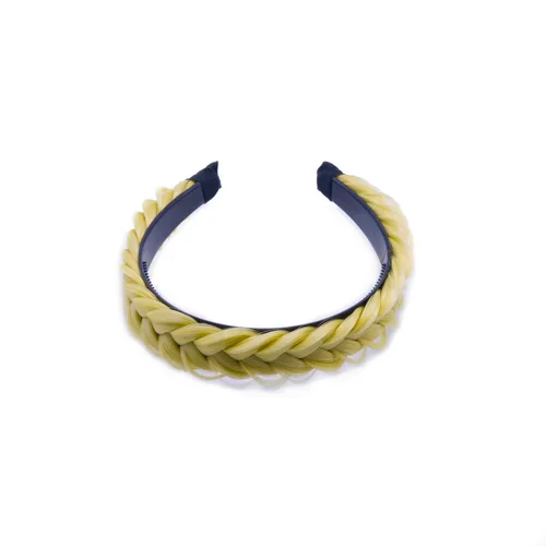 Miniatura 5 de RPZL (Rubio caramelo 8/14) Diademas trenzadas de cabello sintético – Diadema trenzada ligera y antideslizante – Dos hebras de 4 pulgadas de ancho