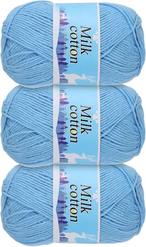 Miniatura 10 de Hilo de algodón, 60 % algodón y 40 % fibras acrílicas, hilo suave para tejer a mano, para manualidades, manualidades, proyectos de tejer, decoración