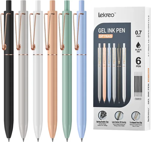 Bolígrafos de gel, bolígrafos de tinta negra de secado rápido de 0.028 in, bolígrafos medianos de escritura suave, bonitos suministros escolares de