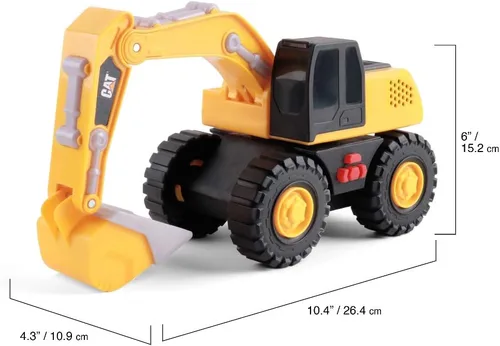 Miniatura 5 de CAT Juguetes de construcción, máquinas resistentes, excavadora de juguete, 10 pulgadas con luces y sonidos realistas, acción retumbante, piezas
