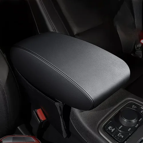 Miniatura 2 de AOMSAZTO Fundas de cuero negro para apoyabrazos de Grand Cherokee 2011-2021 para Jeep Cojín de consola para Grand Cherokee (no para 2022)