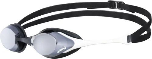 Arena Gafas de natación unisex para adultos, diseño hidrodinámico de espejo de policarbonato/lente sin espejo Plateado/Blanco