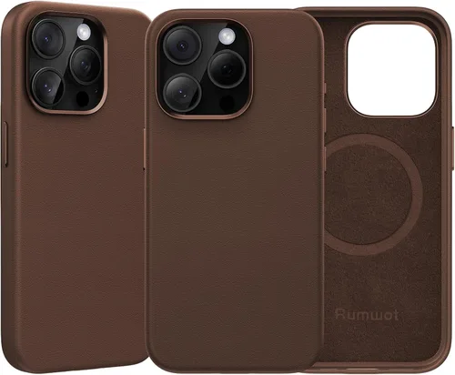 Miniatura 34 de Funda de cuero genuino para iPhone 13 Pro, cuero de grano completo, compatible con MagSafe y carga inalámbrica, bisel de la cámara con botones