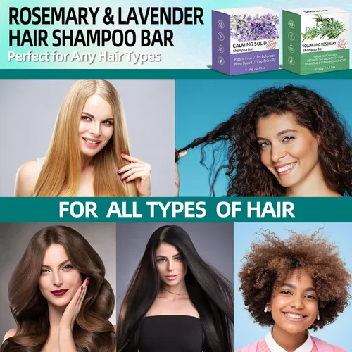 Miniatura 6 de DBEAUTYM Paquete de 2 barras de champú para el cabello con lavanda y romero, limpieza profunda para la pérdida de cabello del cuero cabelludo