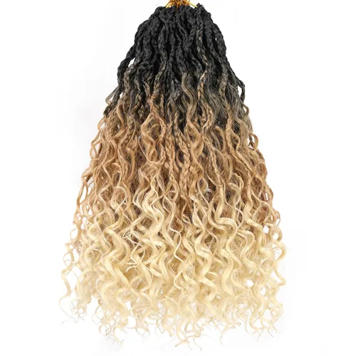 Miniatura 20 de Beverlee Goddess Box - Trenzas de ganchillo de 8 pulgadas, 8 paquetes de trenzas de ganchillo bohemias, extremos rizados, pelo sintético rizado