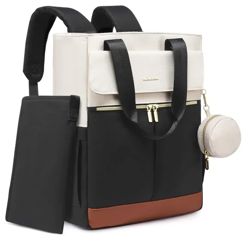 Miniatura 16 de LOVEVOOK Mochila para Pañales, Bolsa Tote para Pañales con Bolsillos Aislados, Bolsa de Bebé para Niñas y Niños con Cambiador, Bolsa Grande