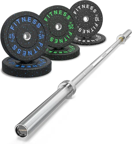 Miniatura 27 de HANDBODE Olympic High-Bounce Bumper Plates Bench Press Barbell Weights Set 2 - Inch, 10-55 lb Rubber Weight Sets for Home Gym, Strength Training
