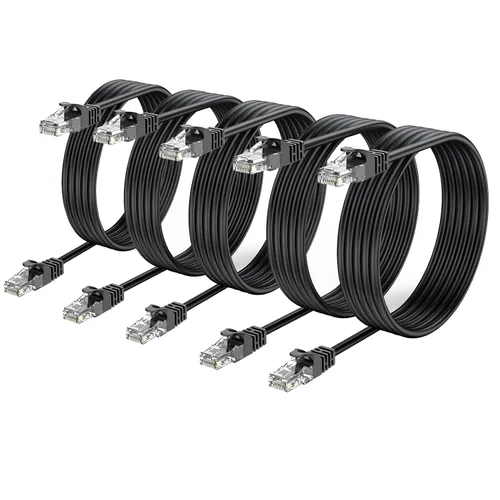Miniatura 12 de Cable Ethernet Cat6 de 1 pie, paquete de 2 cables de conexión cortos de 1 pie (cable Cat 6, cable RJ45 de Internet, cable de red) 10 Gbps