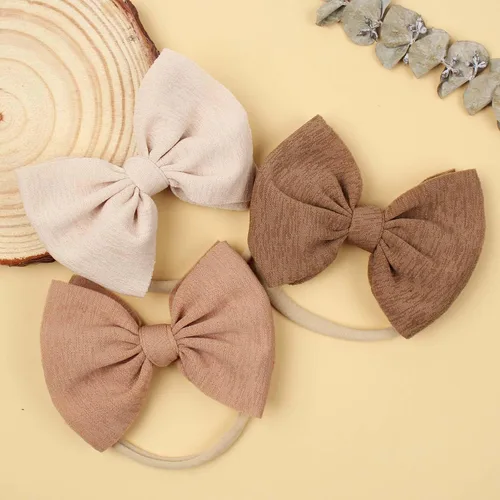 Miniatura 4 de Diadema elástica de nailon hecha a mano de 4.5 pulgadas para bebé, paquete de 19 unidades, accesorios para el cabello para recién nacidos, niños