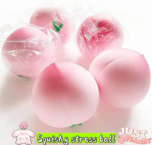 Miniatura 5 de Pelotas estrujables para el estrés, 1 paquete, bola elástica para aliviar el estrés, juguetes sensoriales para apretar, melocotón rosa, para niños