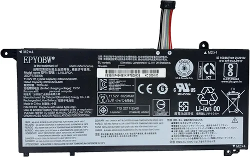 Miniatura 11 de L17M2PB5 - Batería para portátil de 39 Wh, 5080 mAh, 2 celdas, 7.68 V, compatible con Lenovo V330-14ISK 81AY / V330-14IKB 81B0 / V330-14ARR 81B1