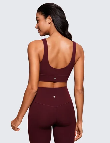 Miniatura 89 de CRZ YOGA Butterluxe - Brasier deportivo con espalda en U para mujer, cuello redondo, acolchado, de bajo impacto, para yoga, entrenamiento
