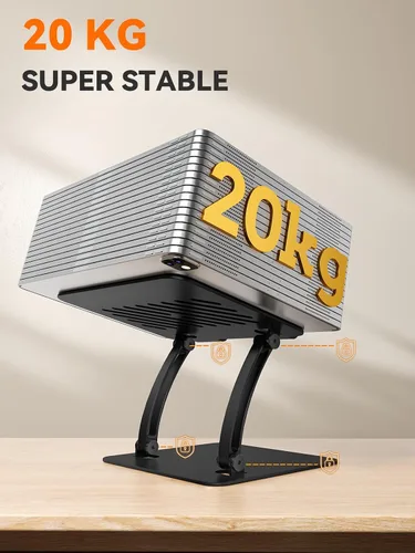 Miniatura 4 de Soporte para Tablet Tounee, Soporte de Escritorio Ajustable de Aluminio de Doble Varilla, Compatible con iPads de 4.7-16.9", Tabletas Surface, Negro