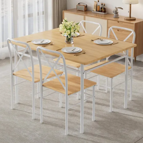 Miniatura 13 de VECELO juego de mesa de bar pequeña y sillas para 2, taburetes tapizados y estantes de almacenamiento de vidrio, para cocina, comedor, rincón