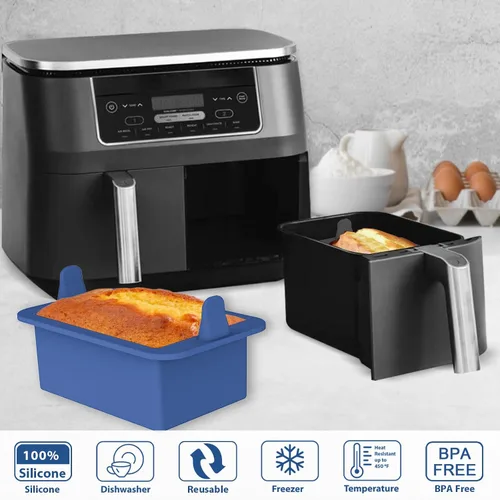 Miniatura 7 de Webake Sartén de silicona para pan, sartén para hornear, mini sartén antiadherente con asa, sin BPA, juego de 2