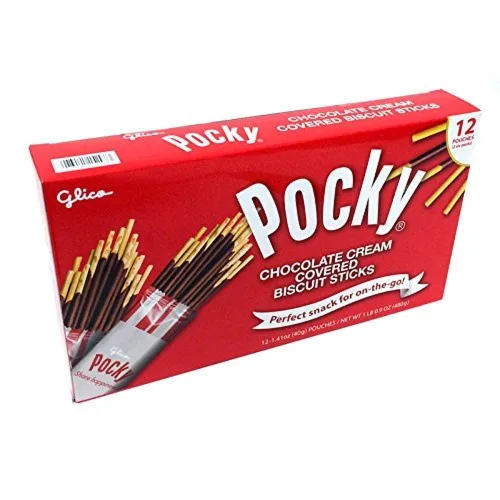 Miniatura 11 de Glico Pocky, palitos de galletas cubiertos de crema de fresa, 9 paquetes individuales, bolsa de 3.81 onzas, caja de exhibición de 5