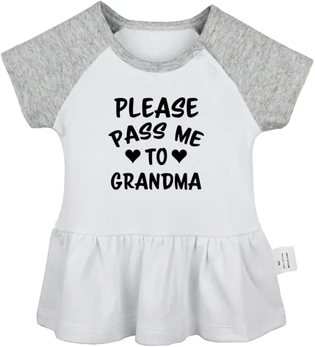 Miniatura 4 de Pack of 2, Call Grandma She Knows What to Do & Please Pass Me to Grandma Funny Dresses Infant Baby Girls Princess Dress
