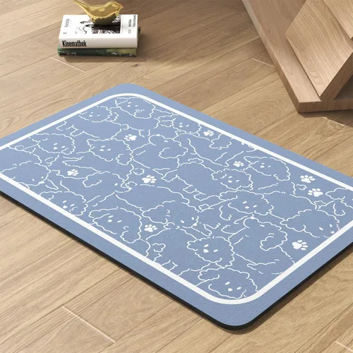 Miniatura 17 de Tapete para comedero de mascotas, absorbente, para tazón de alimentos y dispensador de agua del perro, no deja manchas, se seca rápido, de 23 x 34