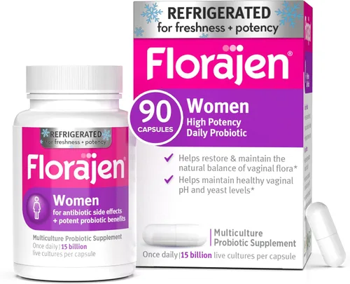 Florajen Probióticos vaginales para mujer, proporcionan salud intestinal y alivio del estreñimiento para adultos y alivio de la hinchazón para