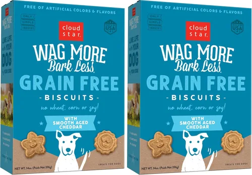 Miniatura 14 de Cloud Star Wag More Bark Less Crunchy - Golosinas para perros sin granos, sabores surtidos, caja de 14 onzas