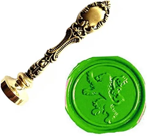 Sello de cera de animal con salto de león vintage, sello de cera de bronce de lujo, pavo real, decorativo, invitación de boda, tarjeta de regalo,