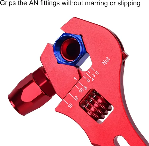 Miniatura 3 de EVIL ENERGY Llave ajustable para manguera de montaje AN 3AN-16AN de aluminio rojo