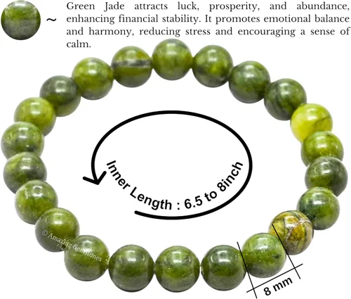 Miniatura 215 de Amazing Gemstone Pulsera de cristal para mujeres y hombres, pulsera de cristal curativo de protección, pulsera elástica con cuentas de piedras