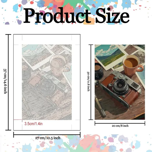 Miniatura 3 de Tucocoo Paquete de 6 pinturas por números para adultos, pintura de café por números para adultos principiantes, desayuno acogedor, kit de pintura