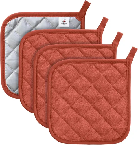 Miniatura 32 de Joyhalo Paquete de 6 agarraderas para ollas de cocina, agarradera de horno de algodón con gran resistencia al calor, almohadillas térmicas Especias