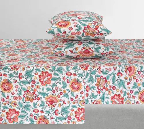 Miniatura 17 de Feather & Stitch - Juego de sábanas de 100 % algodón más suaves, ropa de cama de tejido percal de 300 hilos, bolsillo profundo de 16 pulgadas, Floral