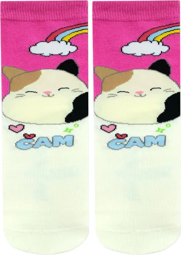 Miniatura 4 de Squishmallows Calcetines de algodón para niños, paquete de 3, paquete de 3, Squish Squish Squad para niñas, paquete de 3