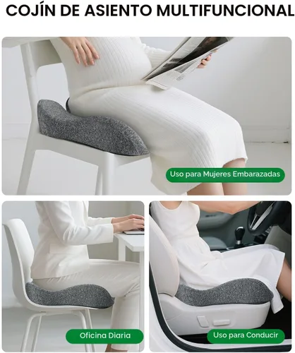Miniatura 8 de medisana SC 100 - Cojín de asiento para sillas de oficina, asiento de automóvil, silla de ruedas, almohada para aliviar el dolor de ciática, coxis