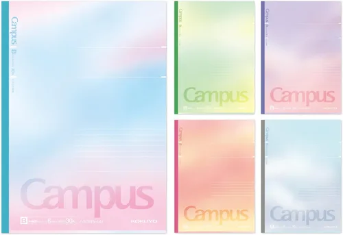 Miniatura 12 de KOKUYO Cuadernos de composición, paquete de 5 cuadernos Campus Semi-B5 Comp con punto A a rayas de 0.276 in, 30 hojas, cuaderno rayado escolar