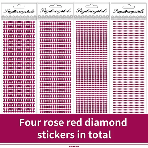 Miniatura 4 de 3090 calcomanías de cristales de diamantes de imitación de gemas faciales de 0.15/64/0.23 pulgadas con diamantes de imitación rosas para cuerpo