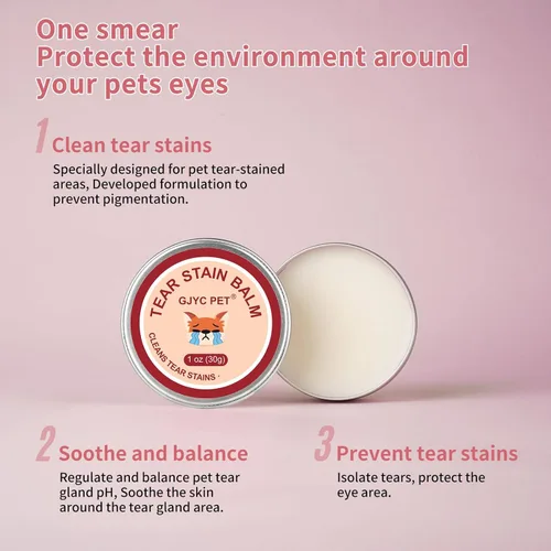 Miniatura 10 de Bálsamo removedor de manchas de lágrimas para mascotas, 1 oz (30 g), cuidado de ojos natural a base de plantas para perros y gatos, limpia