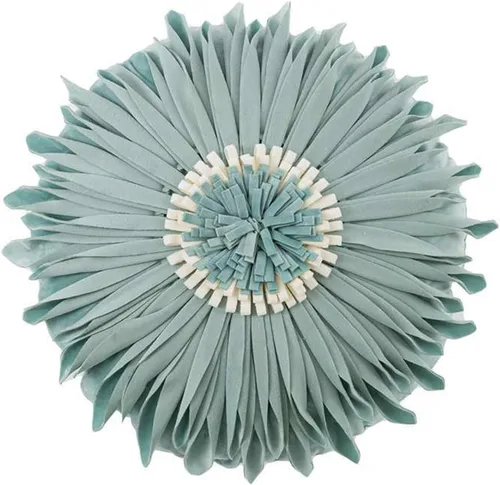 Miniatura 10 de Almohada redonda suave y redonda con forma de girasol, cojín en forma de margarita, hecha a mano, almohada decorativa de flores de felpa suave