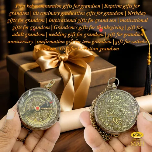 Miniatura 4 de Brass Compass Gift to My Son Never Forget I Love You, Sentimental Keepsake from Mom Dad Grandparents, Inspirational Guidance Compass Gift for Son