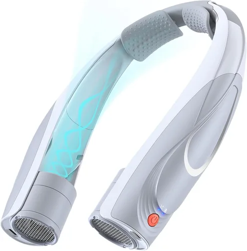 Ventilador de cuello portátil - Ventilador personal recargable de 6000 mAh con 6 velocidades, flujo de aire envolvente de enfriamiento de 360°,
