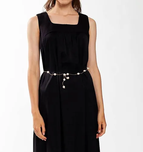 Miniatura 6 de Cinturones de cadena de moda para mujer, cadena de cintura con diamantes de imitación para vestido, cinturón automático con hebilla