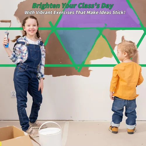 Miniatura 6 de Oleitodh 15 Rollos de Cinta Verde para Pintores a Granel 1 pulgada x 825 Yardas, Cinta de Enmascarar para Pintores Sin Residuos Cinta de Pintura