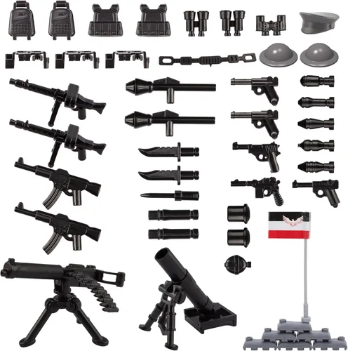 Miniatura 14 de Paquete de armas militares, 24 piezas de accesorios del Reino Unido, kits de juguetes, equipo del ejército, armas de la Segunda Guerra Mundial